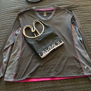Long sleeve workout shirt & Under Armour sports bra